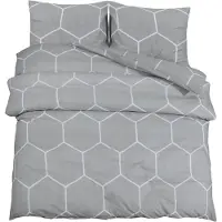 vidaXL Bettwäsche-Set Grau 225x220 cm Baumwolle