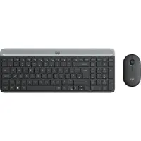 Logitech Slim MK470, Volle Größe (100%), Kabellos, RF Wireless, AZERTY, Graphit, Maus enthalten