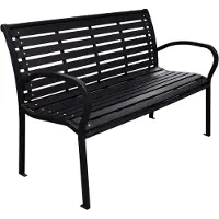 vidaXL Gartenbank Schwarz 116 cm Stahl und WPC