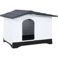 vidaXL Hundehütte Grau 90,5 x 68 x 66 cm Polypropylen