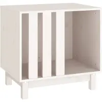vidaXL Hundehütte Weiß 60x45x57 cm Massivholz Kiefer