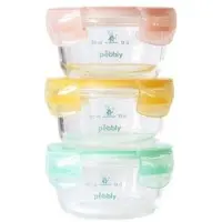 Pebbly 3er Set Pebbly Voratsdose Baby m Kunststoffdeck. 240ml