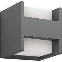 Philips Arbour Wandleuchte, 3,8 W, Wandbeleuchtung für den Außenbereich, Anthrazit, Metall, IP44, Terrasse, Garten, II