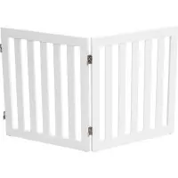 Costway Absperrgitter Hunde 60cm Hoch, Schutzgitter Holz klappbar, Treppengitter Hundeabsperrgitter flexibel Türschutzgitter (2 Paneelen, Weiß)