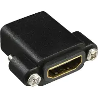 InLine HDMI Adapter zum Einbau mit Gewinde, A Buchse/Buchse,vergoldete Kontakte, HDMI A female, HDMI A, Schwarz