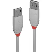 Lindy 36715, 5 m, USB A, USB A, USB 2.0, 0,48 Gbit/s, Grau