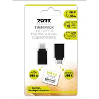 Port Designs 900142, USB-C, USB-A, Schwarz