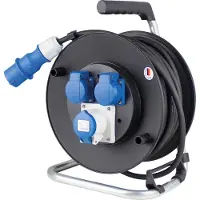 As Schwabe as-Schwabe CEE-Camping Kabeltrommel 25m powerlight Spannungsanzeige Blau IP44