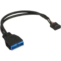 InLine USB 2.0 zu 3.0 Adapterk. int., USB 2.0 Mainb./USB 3.0 int., 0,15m, 0,15 m, USB 2.0, Schwarz