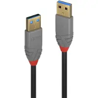 Lindy 36750, 0,5 m, USB A, USB A, USB 3.2 Gen 1 (3.1 Gen 1), 5 Gbit/s, Schwarz