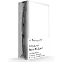 Romanette Topper Spannbettlaken Weiß (Baumwolle)-160 x 220 cm