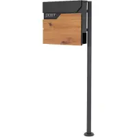 ML-Design | Standbriefkasten Post rechts Natur Stahl 42.5x120x23 cm | NADUVI