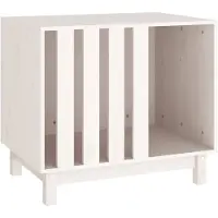 vidaXL Hundehütte Weiß 70x50x62 cm Massivholz Kiefer
