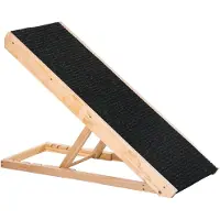 PawHut Paws Dog walking board Hundeleiter verstellbare Hunderampe Kiefer schwarz + Naturholz