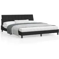 vidaXL Bettgestell ohne Matratze "Hanko" Schwarz 180x200 cm Samt