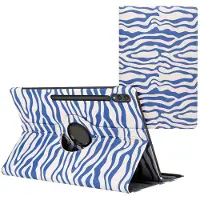 IMoshion 360° drehbare Design Klapphülle für das Samsung Galaxy Tab S10 Ultra / Tab S9 Ultra - White Blue Stripes