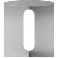 Audo Copenhagen - Androgyne Beistelltisch Base, Ø 40 cm, Stahl gebürstet