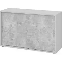 Hjh OFFICE PRO -Schiebetürenschrank 2 OH BM Grau/Beton-V1752S/5/M/BM