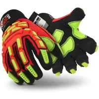 Uvex HexArmor GGT5 Mud Grip 4021X Schnittschutz-Impacthandschuh gelb/schwarz/orange 9 - 6099609 - gelb/schwarz/orange