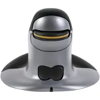 Fellowes Penguin Beidhändige vertikale Maus-Kabellos,S, Beidhändig, Vertikale Ausführung, Laser, RF Wireless, 1200 DPI, Schwarz, Silber