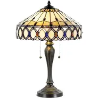Clayre & Eef Tiffany Tischlampe Ø 40x58 cm Beige Braun Glas
