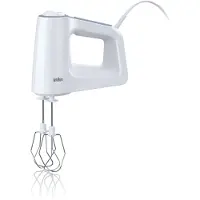 Braun Handmixer "MultiMix 3 HM 3100 WH - 500 W, 5 Geschwindigkeiten + Turbo" 500 W Vertiklae Motorausrichtung für weniger Kraftaufwand