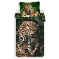 Cofi1453® Leopar Jugend Single Kinder Bettwäsche Set 135-140x200 Baumwolle Garnitur Tiere