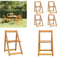 vidaXL Klappbare Gartenstühle 4 Stk. Massivholz Akazie - Gartenstuhl - Gartenstühle - Außenstuhl - Outdoor-Stuhl