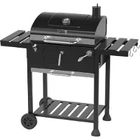 Kitchenbrothers Holzkohlegrill - Verstellbarer Kohlerost - 42x57cm Grillfläche - Seitenwände - Schwarz