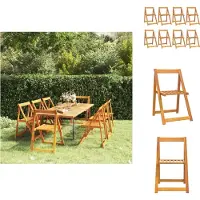 vidaXL Klappbare Gartenstühle 8 Stk. Massivholz Akazie - Gartenstühle