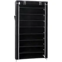 Hoppa! Songmics Schmaler Schuhschrank Aus Stoff – Schwarz – Stoff