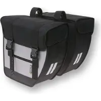 Basil Tour Double-Tasche – für den Gepäckträger schwarz/silber 17075