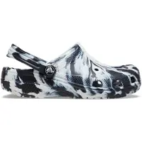 Crocs Weiß und schwarz Kinder gemusterten Hausschuhe Classic Marbled Clog - 34-35