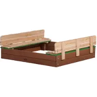 Axi Sandkasten Ella aus Holz mit Deckel XL | Sand Kasten mit Sitzbank & Abdeckung für Kinder | 120 x 120 cm