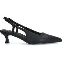 Manfield Schwarze Slingbackpumps aus Leder | Größe 39