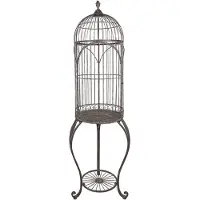 Clayre & Eef Vogelkäfig Dekoration Ø 52x187 cm Braun Metall