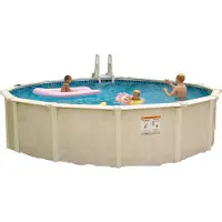 Interline Century Rund 5,50 m inkl. Zubehör, Gerahmter Pool, Erwachsener & Kind, Leiter, Beige, 320 kg