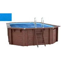 Interline Sommerabdeckung Bali 6,40 x 4,00 m Oval, Poolabdeckung, Überirdischer Pool, Oval, Blau, 0,4 mm, 4000 mm