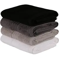 L'Essentiel | Set mit 4 Badetüchern Rainbow Mehrfarbig Baumwolle 90x50 cm | NADUVI