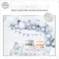 Globos Nordic Ballonbogen Set Silber - Partydeko Komplettset