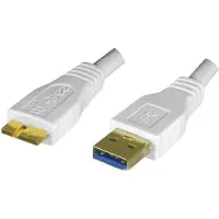 DINIC USB A/Micro-USB B 2m, 2 m, USB A, Micro-USB B, USB 3.2 Gen 1 (3.1 Gen 1), Männlich/Männlich, Weiß