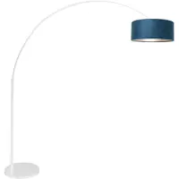 Steinhauer Stehleuchte Sparkled Light 1-flammig Mattes weiß / blauer Schirm 42x151-191cm