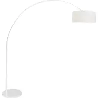 Steinhauer Stehleuchte Sparkled Light 1-flammig Mattes weiß / Leinen Stoff 42x151-191cm
