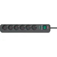 Brennenstuhl Eco-Line 13.500A Überspannungsschutz-Steckdosenleiste 6-fach anthrazit 5m H05VV-F 3G1,5 Polybeutel, 1159710515