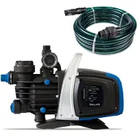 Tallas D-EBOOST 850 mit Ansaugschlauch - Hauswasserautomat - 3.180 L/Std. - 850W - Förderhöhe 43 m - Inkl. Wasserfilter - Trockenlaufschutz - Gartenpumpe