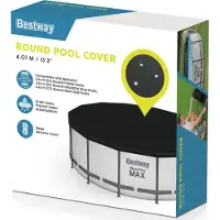 Bestway PVC-Abdeckplane Ø 401 cm, schwarz, rund