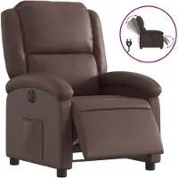 vidaXL Elektrischer Relaxsessel Braun Kunstleder
