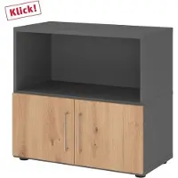 Hammerbacher Regalschrank FlexWall, VFW28T1KG/G/R/BS grafit, asteiche 1 Fachboden 80,0 x 40,0 x 74