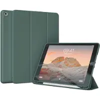 Accezz Smarte Klapphülle aus Silikon für das Apple iPad 6 (2018) 9.7 Zoll / iPad 5 (2017) 9.7 Zoll - Dunkelgrün