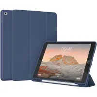 Accezz Smarte Klapphülle aus Silikon für das Apple iPad 9 (2021) 10.2 Zoll / iPad 8 (2020) 10.2 Zoll / iPad 7 (2019) 10.2 Zoll - Dunkelblau